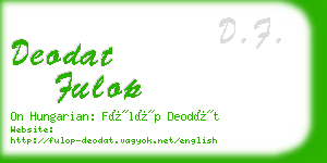 deodat fulop business card